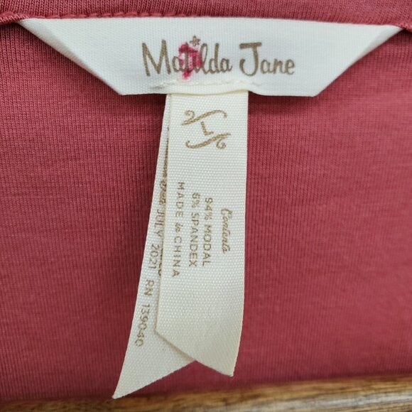 Matilda Jane Womens L Mauve Pink Button Front Stretch Knit Casual Soft T-Shirt - Picture 5 of 15